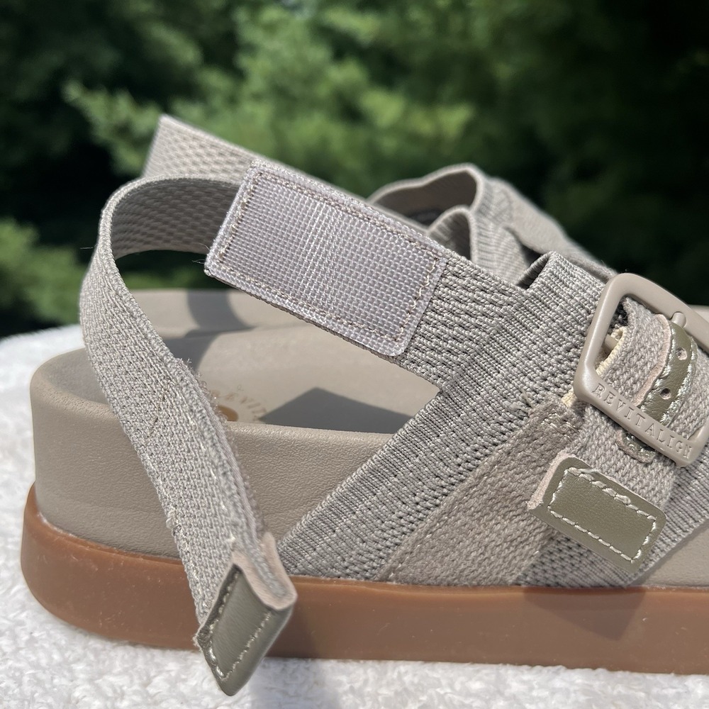 Revitalign Remi Wedge Sandal Tan Womens 8.5 Orthotic Adjustable Knit Platform - Picture 8 of 10
